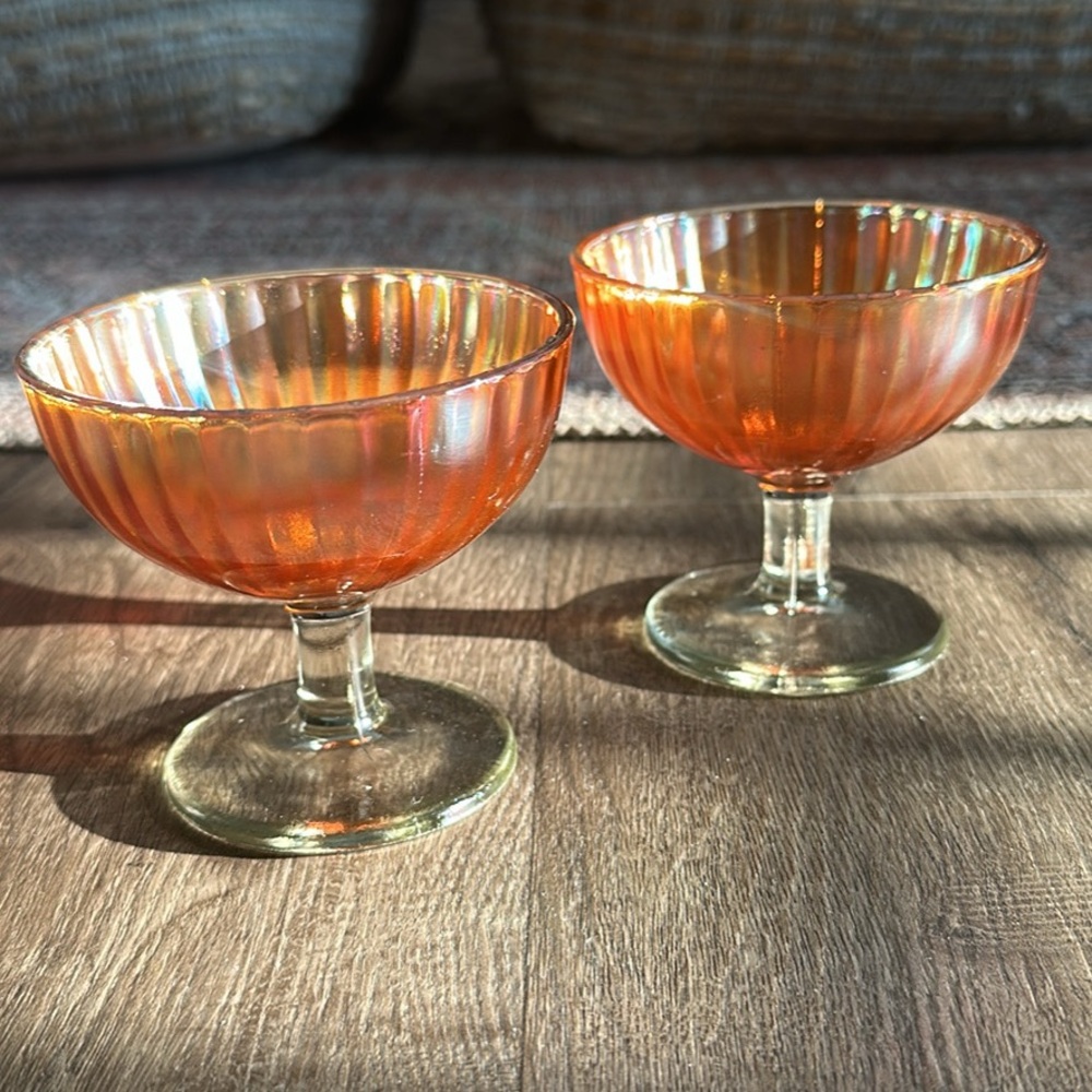 Vintage 1940s Marigold Dessert Glasses
